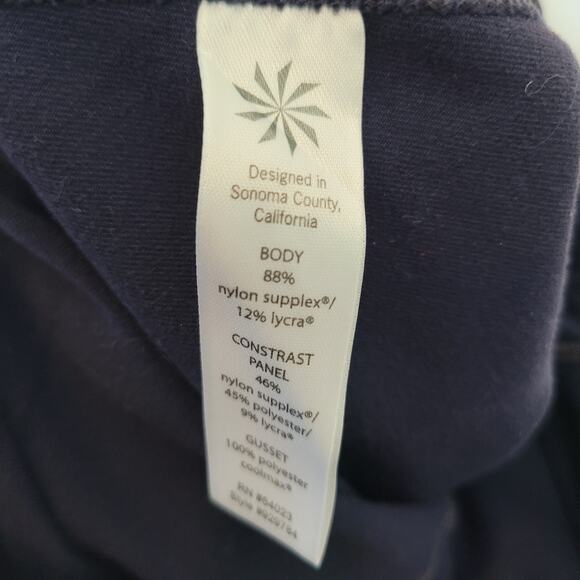 Athleta Size S Navy Mixed Fabric Ankle Warmer Leggings Gym Workout Yoga - Picture 6 of 7